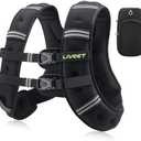 Liveet Weighted Vest, 5 10 15 20 25 30 lbs Weighted Vest for Women Men, Weight Vest with Reflective Strips Adjustable Buckle Straps for Walking Running Strength Training Cardio Workout