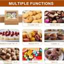OAMCEG 50 PCS Cupcake Boxes with Window, 6x6x3 Inch Cookie Boxes, Bakery Treat Boxes for Pastry, Dessert, Chocolate Strawberries, Cupcake Containers, Gift Giving with Stickers & Twine （Brown）