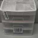 Gagee 3 Drawer Mini Desktop Unit,Plastic dressers with drawers for Arts and Crafts, Small Tools, Sewing Accessories, Stationary, and Hardware,Clear/White Frame