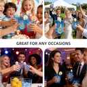 200 Pack Blue Plastic Cups, 12 oz Clear Plastic Disposable Cups, Big Size Fancy Party Cups for Party, Wedding, Reception