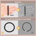 3 x 100 Count Hair Ties 6MM Black Rubber Bands for Hair Pain-Free for Ponytails, Seamless Thick Elastic Hair Ties No Damage