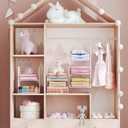 Yuyetuyo 5 Tier Hanging Closet Organizer Separable Hanging Closet Shelves with 4 Hooks 2 Adjustable Dividers, Wire Storage Basket Bins for Clothing Sweaters Socks Dolls Handbags, Foldable