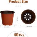 40 PCS Plant Nursery Pots 4 Inch Plant Seedling Pots with Drainage Holes Plastic Plant Flower Pot Small Plastic Seed Starting Pot Starter Containers Office Home Indoor Outdoor