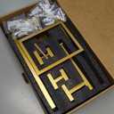 TQKAG Brushed Gold Bathroom Hardware Accessories Set 10 Pieces, 23.6" SUS304 Stainless Steel Towel Bar Set Wall Mounted Includes Single Towel Bar, Towel Ring, Toilet Paper Holder, Double Towel Hooks