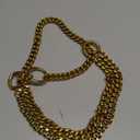 Stainless Steel & 18K Gold Dog Chain Collar - Adjustable, Chew Proof, Cuban Link, Double Row, Metal, Walking Collar for Large, Small, Medium Dogs (S 12" -16")