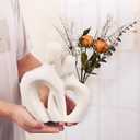 White Ceramic Vase,Rustic Vase Decor, Decorative Modern Flower Vase for Home Decor Farmhouse, Table, Shelf, Office,Centerpieces, Entryway, Pampas Grass