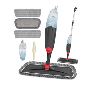 HOMTOYOU Microfiber Hardwood Floor Mop: Dust Spray Mops for Cleaning Wood Home Kitchen Floors - Wet Mopping & Dry Sweeping - 3 Reusable Refills & 1Pcs 400+ML Refillable Bottle