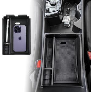 Compatible with Kia Sportage 2026 2025 2024 2023 Accessories NQ5 Car Interior Center Console Organizer Armrest Storage Box Armrest Cover Insert Tray -Black