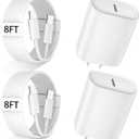 iPhone 17 16 15 Pro Max Charger Fast Charging, 8 FT iPhone 17 Charging Cable Long USB C 8FT Cord with 20W PD Fast iPhone 17 Pro Max Chargers Block for iPhone 17/17 Pro Max/17 Air/16/15 Series, iPad