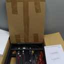 TUTOTAK Bar Cart, Serving Cart - for Home, Microwave Cart, Drink Cart, Mobile Kitchen Shelf with Wine Rack and Glass Holder, Rolling Beverage Cart, Black BC01BK031