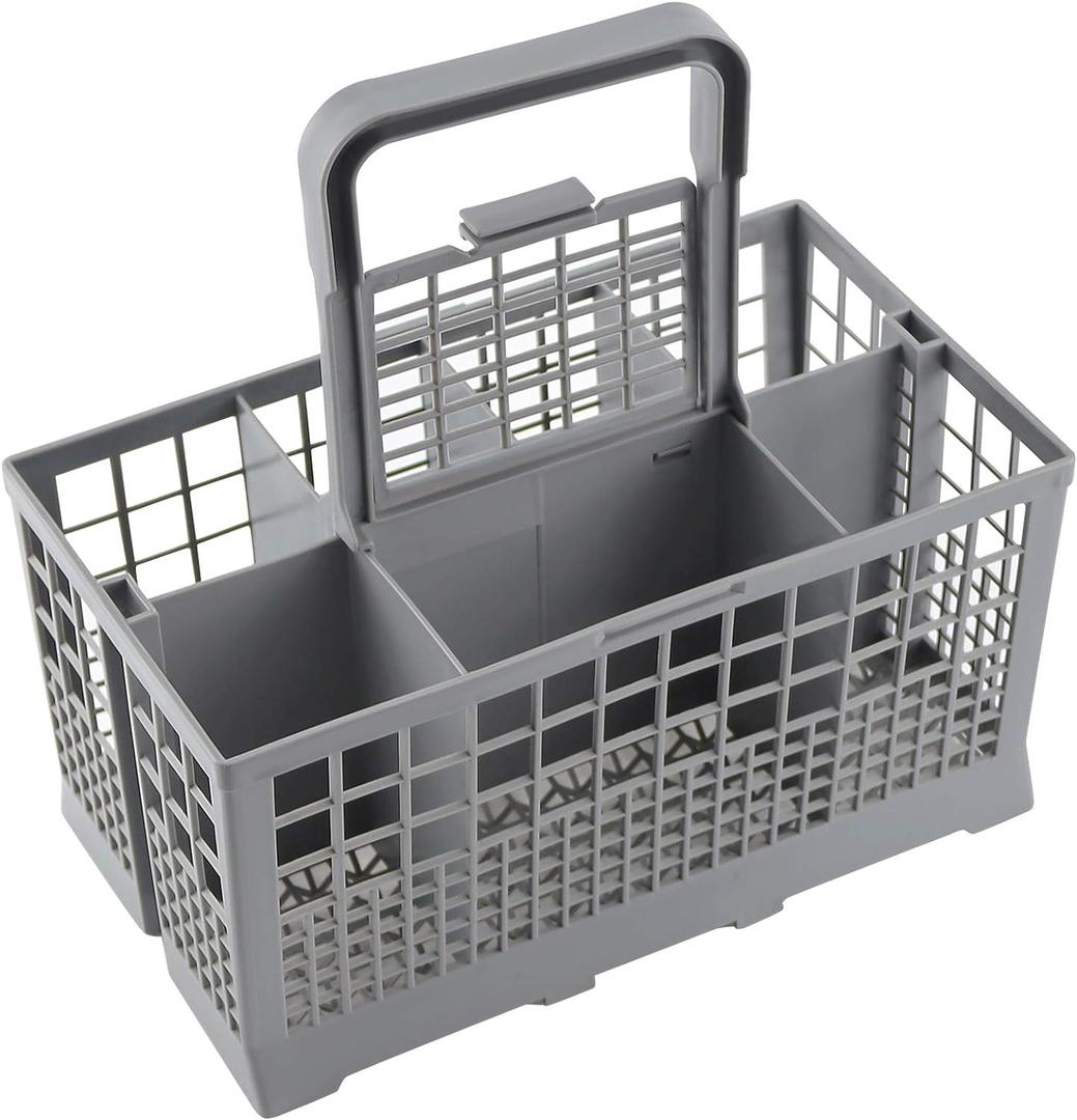 Cenipar Dishwasher Cutlery Basket(9.6" x 5"x 4.8") Universal Silverware Basket Compatible with G-E Whirl-pool Sam-sung, May-tag Kitchen-Aid Ken-more Dishwasher, Grey