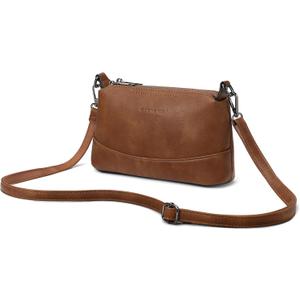 GAEKEAO Crossbody Bags for Women Small Cross Body Purses Vegan Leather Shoulder Bag Travel Purse with Adjustable Strap (A01 Brown)