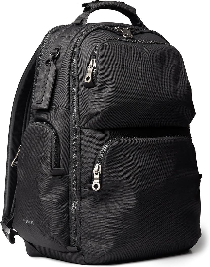 Pioneer Panda Pack (Carry-on Travel Backpack, 25 Liter Capacity, Water-Resistant, Separate 17inch Laptop Compartment) (Black)