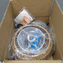 Arc Floor Lamps for Living Room Rattan Boho Floor Lamp with Remote Control,Dimmable LED Floor Lamp Wicker Lamp Shades Black Standing Lamp with 3 Color Temperature Tall Floor Lamps For Bedroom Corner (12Inch, Yellow)