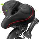 Oversized Bike Seat for Peloton Bike & Bike+, Wide Bicycle Saddle Replacement Compatible with Peloton, Exercise or Road Bikes, Seat Cushion for Men & Women (Red)