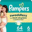 Pampers Swaddlers Diapers, Size 6 (23-44 lbs), 16 Count, Absorbent, Keeps Baby Dry and Comfortable, Skin Safe Disposable Baby Diaper 