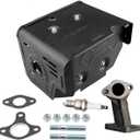 HZ Muffler Assembly Exhaust Pipe Kit for Honda GX340 11HP GX390 13HP GX420 16Hp Engine Harbor Freight Predator 420cc Engine