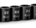 Capri Tools 3/8 in. Drive Shallow Impact Socket Set, 12-Point, SAE, 5/16 to 1 in., 12-Piece