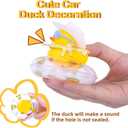 4 x Car Rubber Duck Dashboard Decoration Mini Yellow Duck Car Ornament Accessories with Mini Cowboy Hat Swim Tube Necklace and Colorful Sunglasses for Car Dashboard(Love Glasses-Pink Dot)