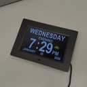 Digital Calendar Dementia Alarm Clock with Day and Date for Elderly - 15 Alarms 5 Colors Display Large Display Alzheimers Clock Large Digital Clock for Seniors (7in Black)