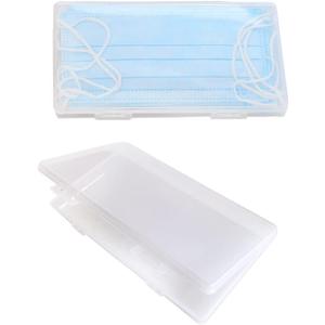 SPEEDWOX Mask Storage Case 2 Pack Portable Mask Case Storage Box Masks Organizer Disposable/Reusable Face Masks Organizer Dustproof Storage Plastic Box with Lid for Mask Pollution Prevention(Clear)