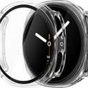 3 x Misxi 2-Pack Hard PC Case with Tempered Glass Screen Protector for Samsung Galaxy Watch 8 40mm, Overall Protection Anti-Slip Scratch-Resistant Cover for Galaxy Watch8, Transparent