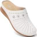 SHIBEVER Clogs for Women Mules Slip-On: Closed Toe Clog - Comfortable Womens Mule (White), Size 40