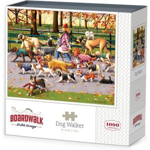 Boardwalk Puzzles Dog Walker, 1000 Piece Jigsaw Puzzle for Adults, Made in USA