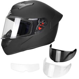 Full Face Motorcycle Helmet for Adults with DOT Approved, Lightweight Aerodynamic Street Bike Helmet for Men and Women, Three Layers Protection, XX-Large