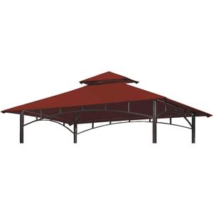 Grill Gazebo Replacement Canopy Top - Wonwon 5x8 Gazebo Roof Double Tiered Outdoor BBQ Roof Cover Grill Shelter Only Fit for Model L-GG001PST-F (Burgundy)