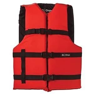 ONYX General Purpose Coast Guard Approved Boating Life Jacket (Oversize, Red)