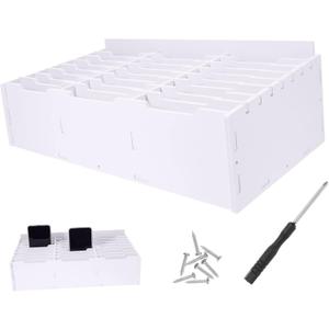 Classroom Cell Phone Holder and Calculator Storage Organizer Desktop Compartment Box for Efficient Mobile Phone and Calculator Organizationschool and Office (39X20.7CM, White)