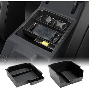 Mabett Double-Layer Console Organizer for Bronco 2025,2026 4-door, Armrest Storage Box with Non-Slip Mat for Bronco Accessories (Not for Manual Transmission Not for Bronco Sport)