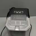 Silonn Ice Maker Countertop, Stainless Steel Portable Ice Machine with Carry Handle, Self-Cleaning Ice Makers with Basket and Scoop, 9 Cubes in 6 Mins, 26 lbs per Day (Silvery)