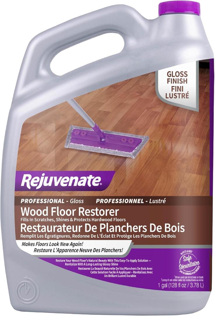 Rejuvenate Professional Wood Floor Restorer Fills Scratches, Shines And Protects Wood Flooring For A High Gloss Shine, 1 Gallon  128 Fl Oz 