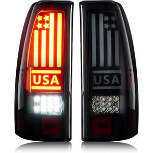 Tresound LED Tail Light for Chevy Silverado 1500 2500 1999-2002, Silverado 1500 2500 HD 2001-2002, GMC Sierra 1500 2500 1999-2003, Sierra 1500 2500 HD 2001-2003, Only fit Fleetside bed type