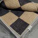 Machine Washable 5x7 Area Rugs for Living Room Checkered, Non Slip Soft Low Pile Farmhouse Geometric Modern Neutral Playroom Boys Rugs for Bedroom, Large Carpet Rugs for Dining Room(Black,5'x7')