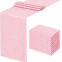 Pink Table Runners 10 Packs 12x108 Inches Glitter Table Runner Wedding Sequin Fabric for Birthday Bridal Baby Shower Engagement Party Decorations