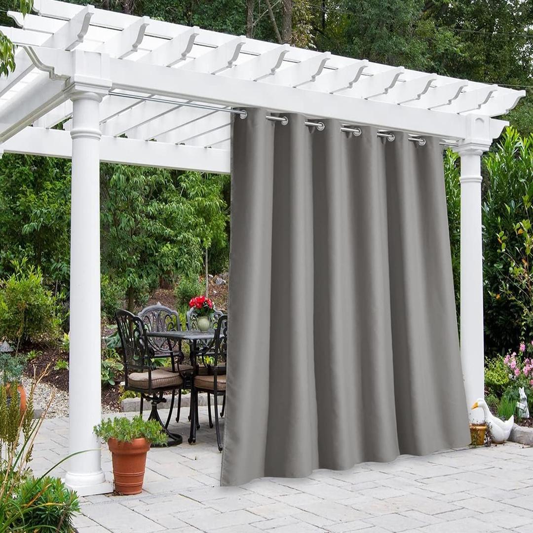 NICETOWN Bedroom Curtain for Patio Room Darkning, Thermal Insulated Rustproof Grommet Top Blackout Indoor Bedroom Vertical Drape Privacy for Gazebo/Pergola, Sand, W84 x L95, 1 PC