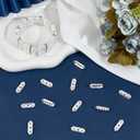 Beebeecraft 180Pcs 3 Hole Spacer Beads Silver Metal Multi Strand Bead Connector with Rhinestones Rectangle Bridge Spacers for Jewelry Making Multilayer Bracelet