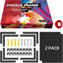 (2-Pack) Calvana 20x27 Black Puzzle Frame for Jigsaw Puzzles, 1000 Piece Puzzle Picture Frame Kit, Puzzle Display Framing Kit, Mounting & Hanging Accessories, No Glare Design, Easy Assembly
