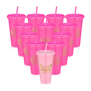 Birthday Party Tumblers 24 oz Squad Plastic Tumblers with Lid and Straw for 20th 30th 40th 50th 60th Birthday Decorations Favor for Women Adults (Pink, Rose Red,12 Pcs) Birthday Party Tumblers 24 oz Squad Plastic Tumblers with Lid and Straw for 20th 30th 40th 50th 60th Birthday Decorations Favor for Women Adults (Pink, Rose Red,12 Pcs)