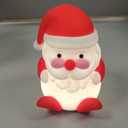 LED Cute Christmas Gift Night Light - Dimmable Bedside Lamp for Nursery - Rechargeable Touch Lamp with Squishy Silicone Cover - Cute Christmas Gift for Boys, irls, Baby, Children - Room Decor for Kids (Red)