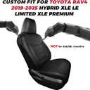 FREESOO Custom Fit RAV4 Seat Covers for Toyota RAV 4 2025-2019 Hybrid LE XLE Premium Limited, Faux Leather, 4Layer Waterproof, F/R Headrest, Airbag Deployment Compatible, Durable, Black Full Set