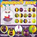 MiniInflat 16 Pcs Mardi Gras Ball Ornaments 2.4 Inch Glitter Mardi Gras Tree Ornaments with Hanging Rope Carnival Masks Purple Green Gold Tree Decorations for Home Carnival Masquerade Party Decor