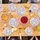 96Pcs 13th Birthday Party Decorations for Girls Teenager Plates and Napkins Iridescence Silver Pink 13th Tableware for Teenager Girls Thirteen Birthday Party Decorations Serve 24