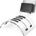 Vertical Dual Laptop Stand Acrylic Desktop Notebook Dock Invisible Vertical Laptop Holder for Desk Office Home Supplies Space Saving Organizer