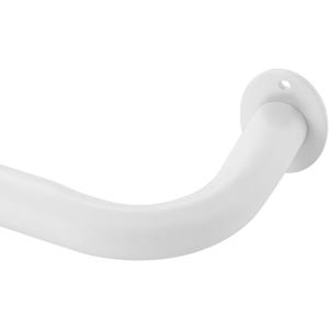 Room Darkening Curtain Rod 28-48 Inches, Wrap Around Design, Extra-Thick 1-Inch Diameter Single Drapery Rod, Extendable Metal Rod Set of Window Treatment (Matte White, 28-48")