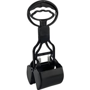 Andiker Portable Pet Pooper Scooper with Short Handle, Pet Clamp Scooper, High Elastic Spring Dog Poop Scoop Indoor and Outdoor Cleaning Tool (Black)