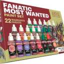 The Army Painter, Warpaints Fanatic Most Wanted Paint Set, 22 x 18ml Acrylic Paint incl. Skin Tones, Metallics, Effects, 1 Wash, Primer & 1 Miniature - Miniature Paint for D&D & Warhammer Miniatures